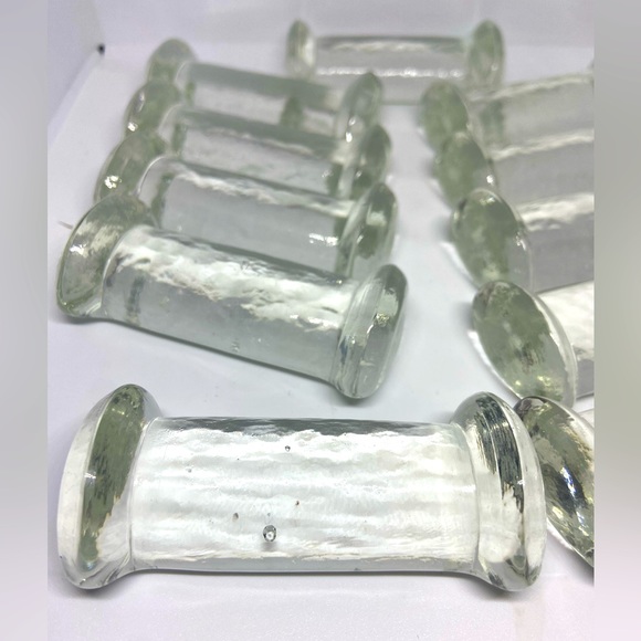 11 Vintage Art Glass Knife Rests Clear Pressed Set Table Setting MCM Mid Century - Picture 3 of 4